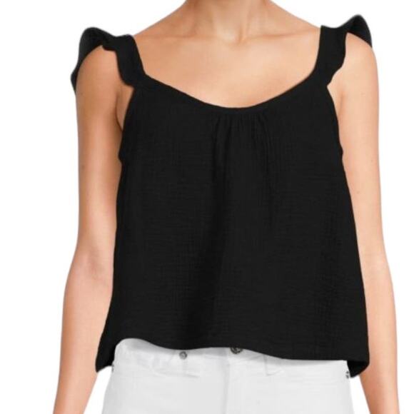 Marine Layer Top Jude Flutter tank top black Large L - Picture 1 of 6